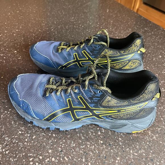 Asics Gel Sonoma 3 Men's Running Shoe (Trail) Size 9 Blue/Black/Yellow - Picture 6 of 9
